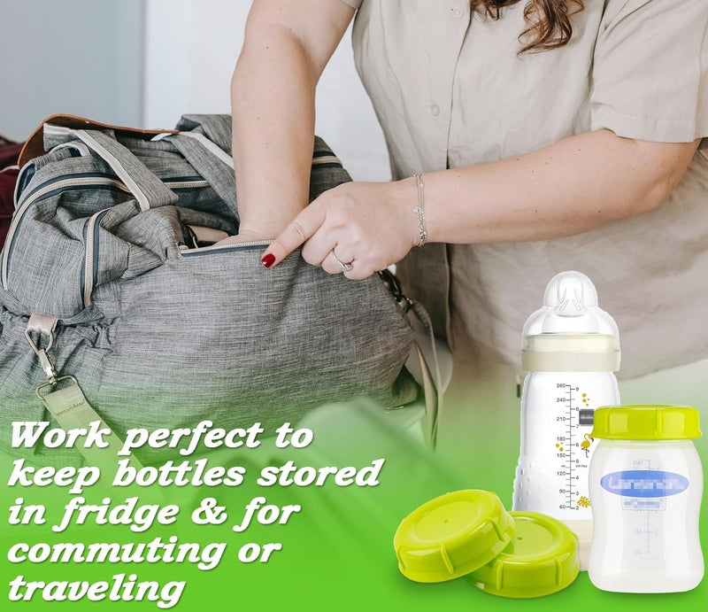 EESC2Y (9-PCs) Travel Bottle Caps Compatible with Lansinoh MAM Bottles, Storage Lids Replacement - Image 5
